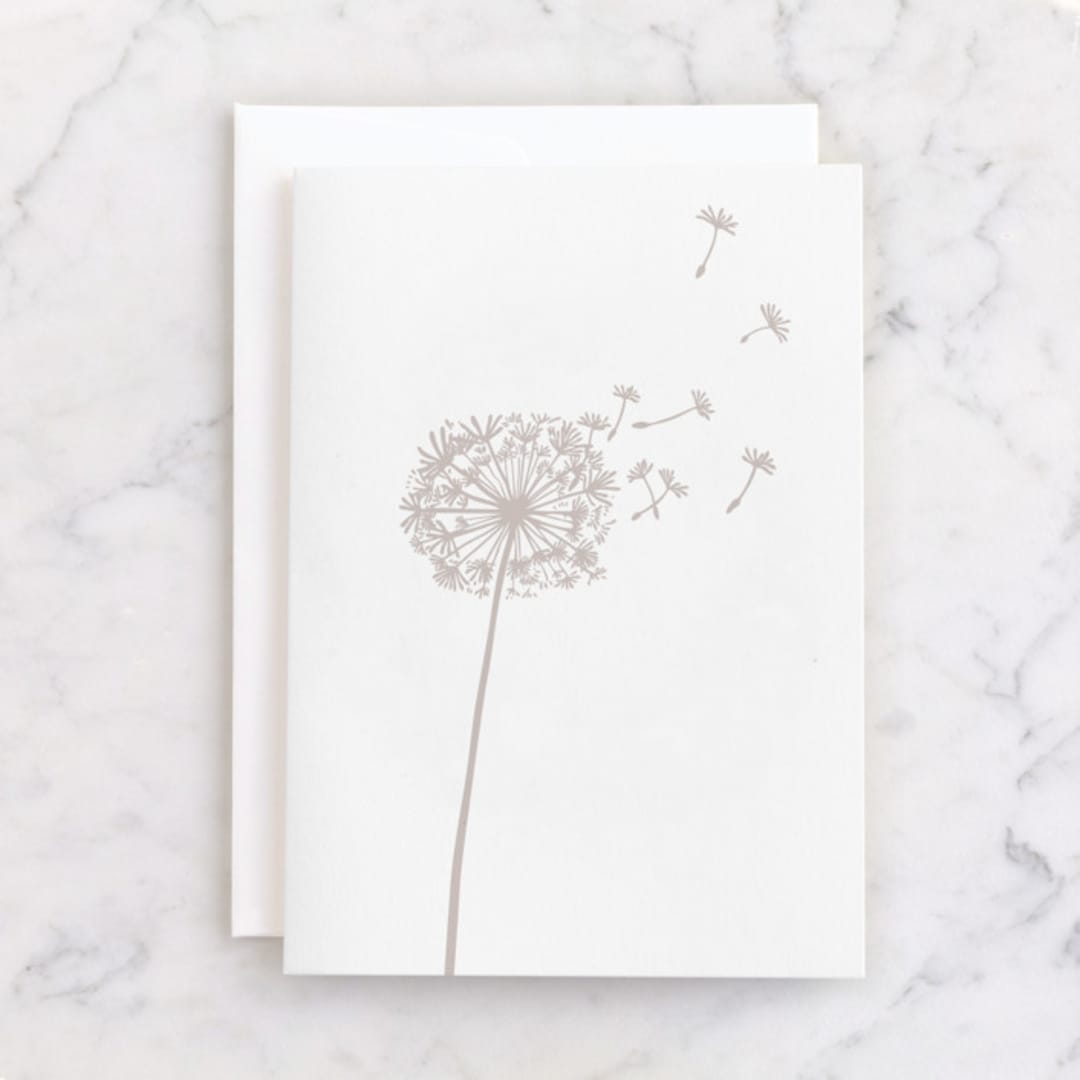 "The beauty of dandelion" - Single Greeting Cards in Stone by Yuke Li - Front