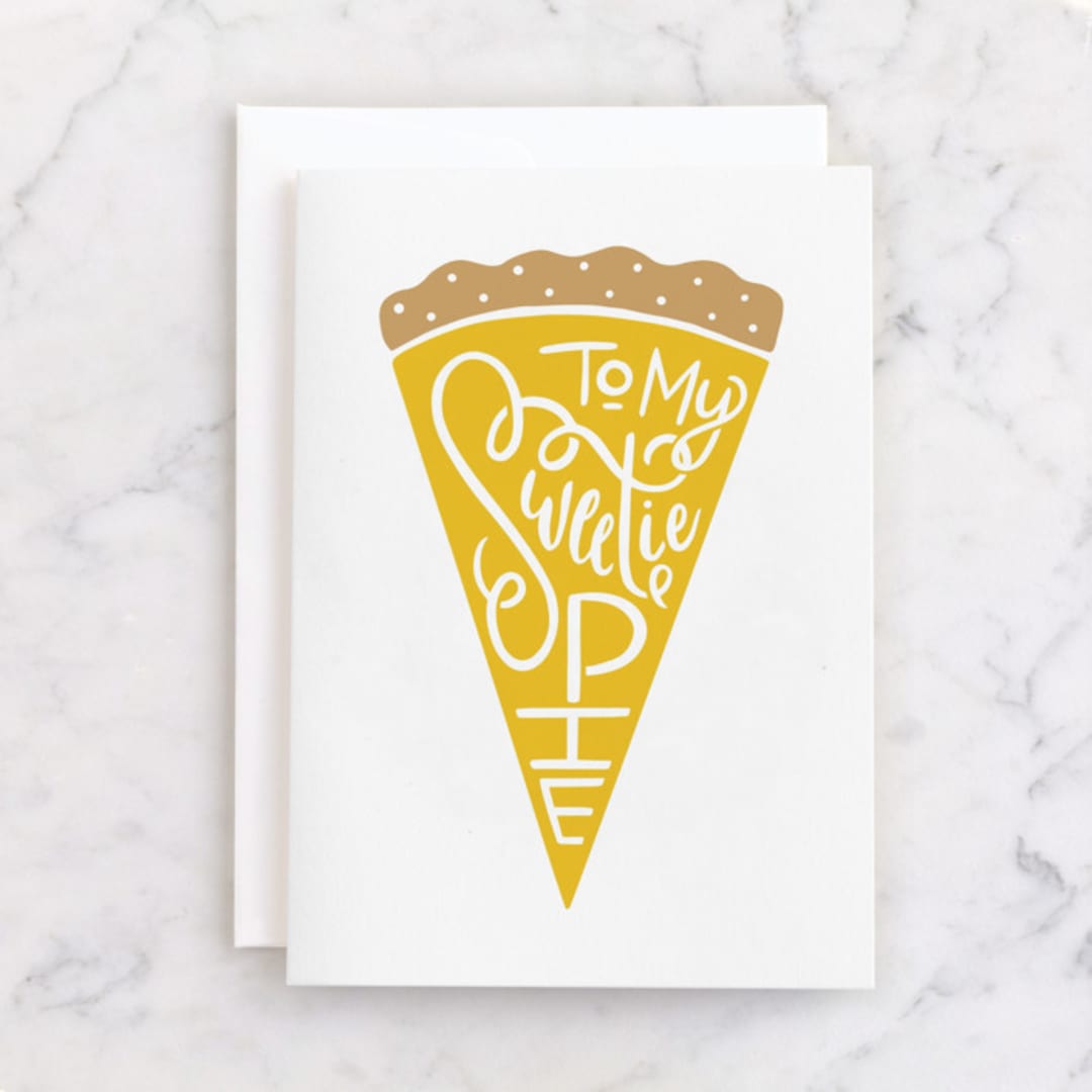 "Sweetie Pie" - Single Greeting Cards in Wheat by Snow and Ivy - Front