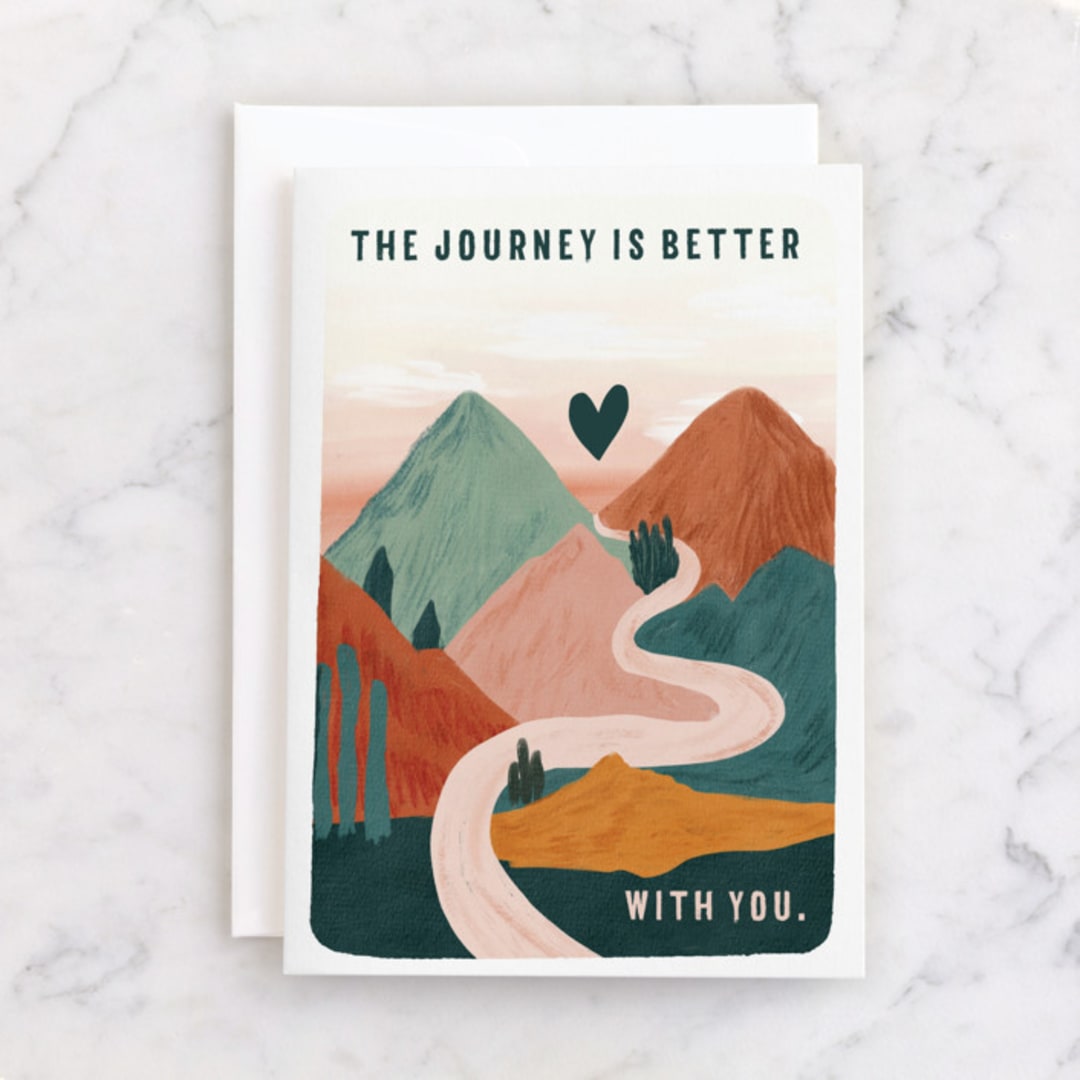 "On This Journey" - Single Greeting Cards in Earthy by Angel Walker - Front