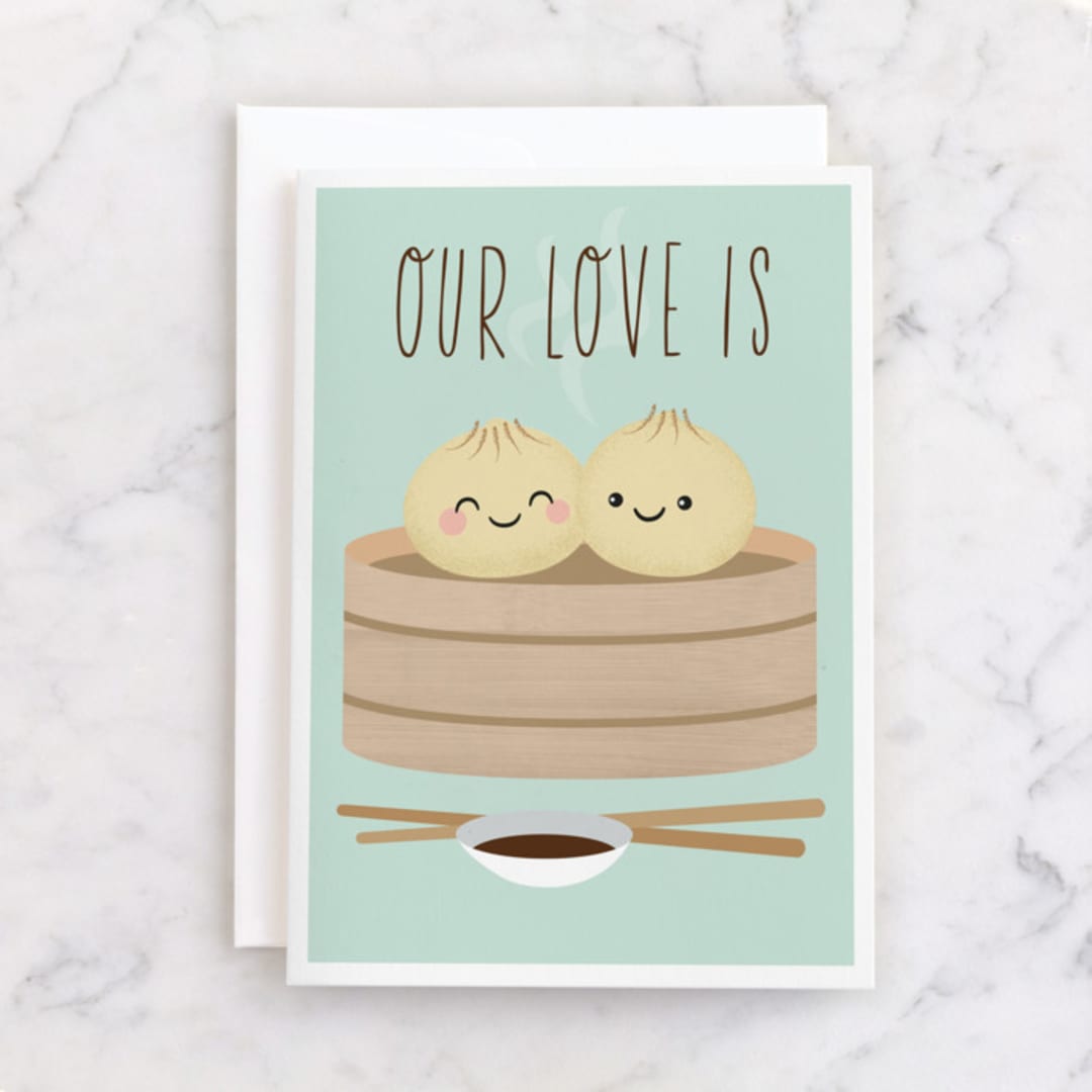 "Dim Sum" - Single Greeting Cards in Mint by Annie Holmquist - Front