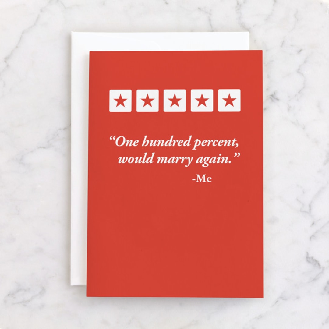 "Spouse Rating" - Single Greeting Cards in Carrot by 2birdstone - Front