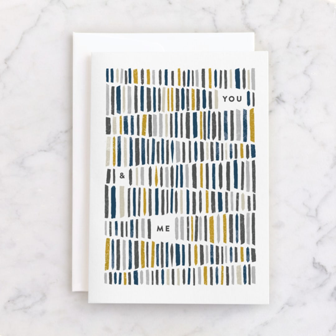 "You + Me" - Single Greeting Cards in Earthen by Robert and Stella - Front