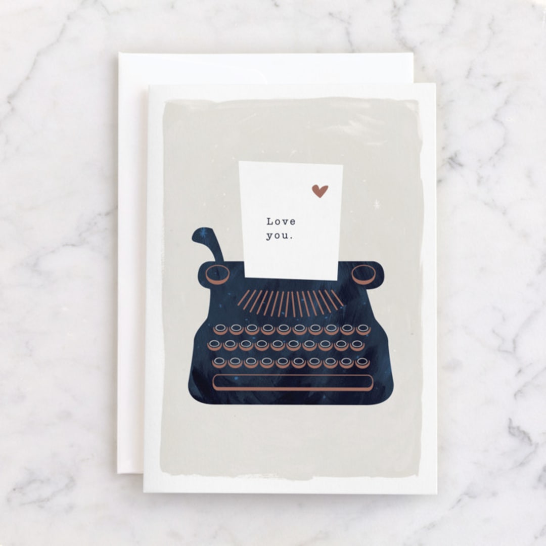 "Love Note" - Single Greeting Cards in Ink by Robin Ott - Front