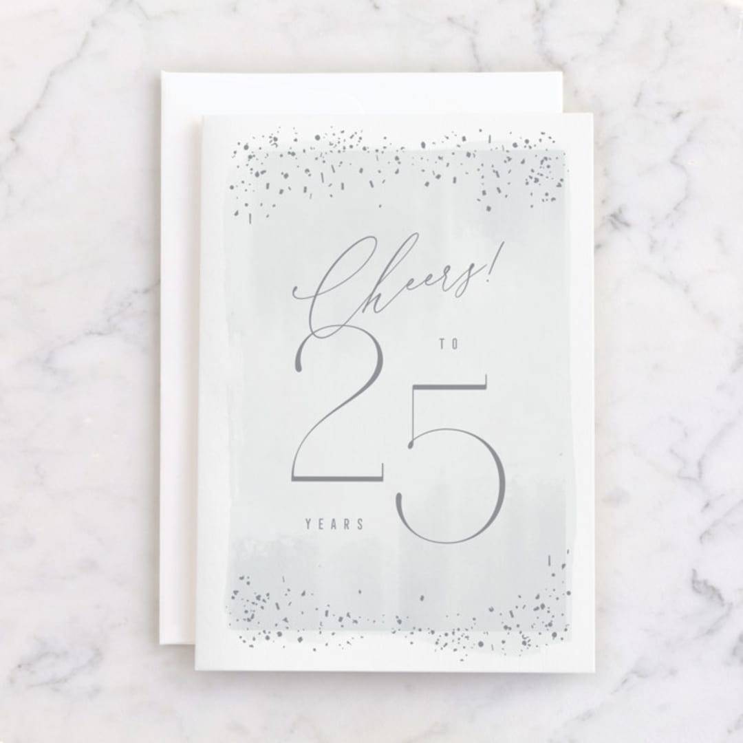 "Happy 25th Anniversary!" - Single Greeting Cards in Cloud by Kristie Kern - Front