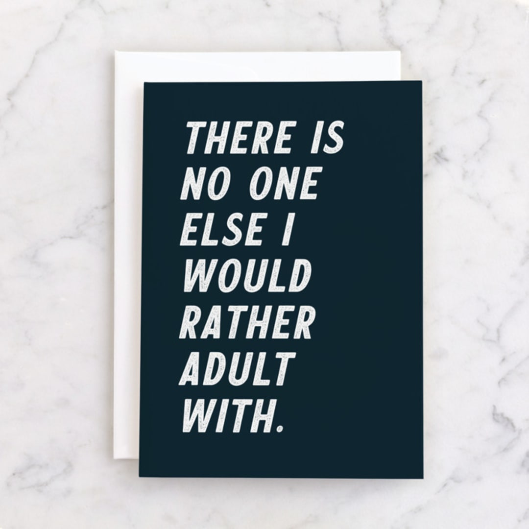 "Adult With You" - Single Greeting Cards in Lagoon by Kacey Kendrick Wagner - Front