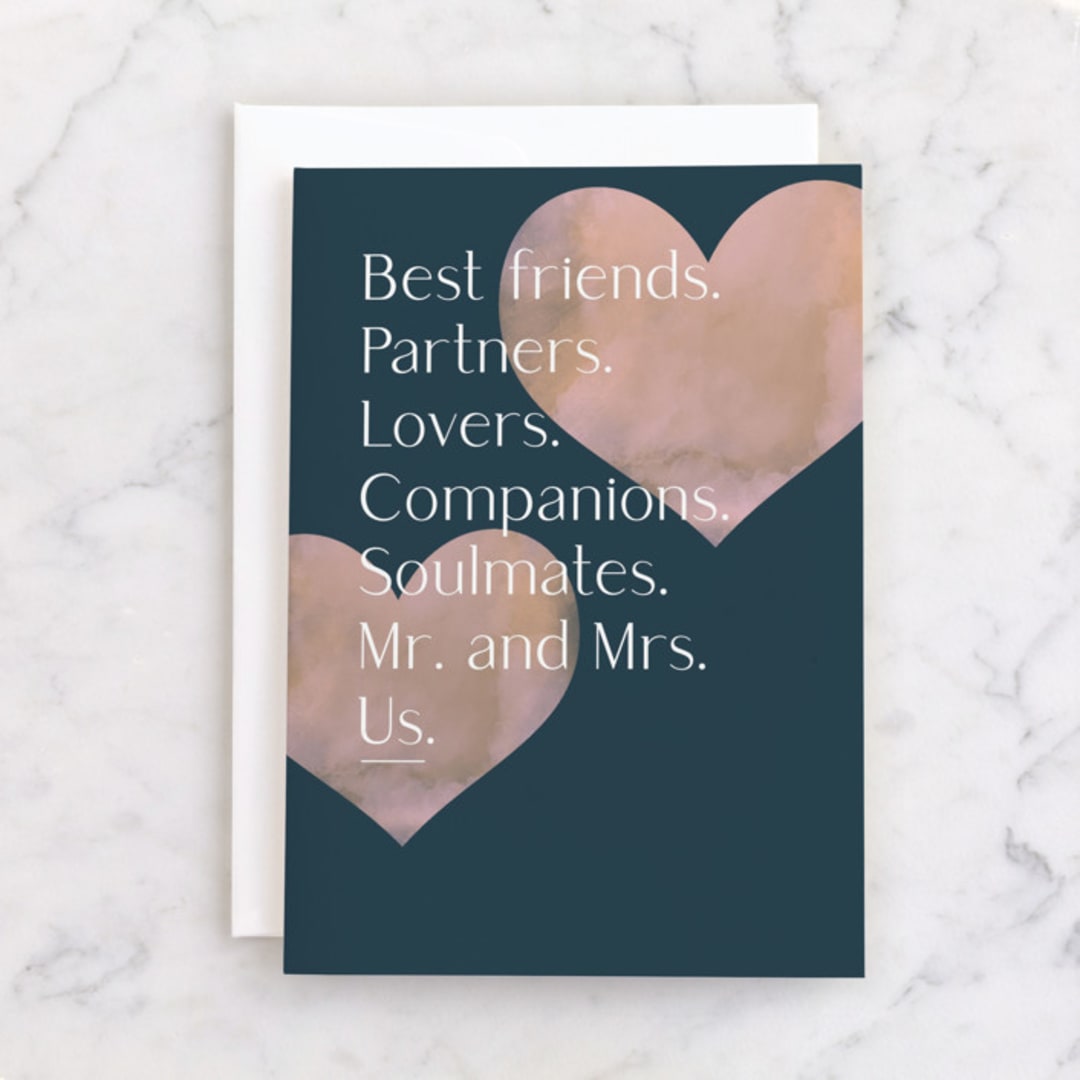 "Us" - Single Greeting Cards in Navy by Creo Study - Front
