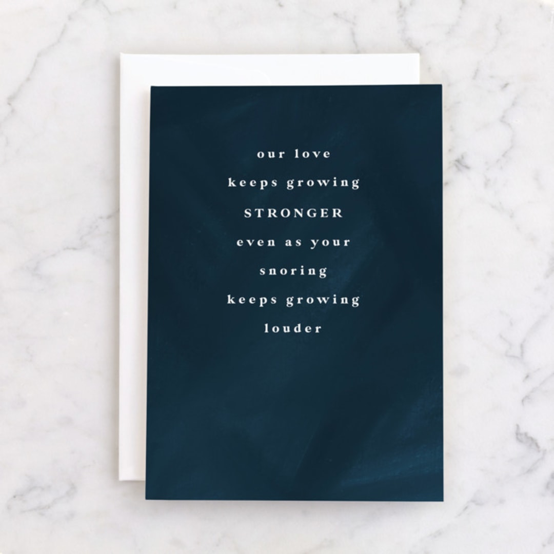 "Louder" - Single Greeting Cards in Navy by Lea Delaveris - Front