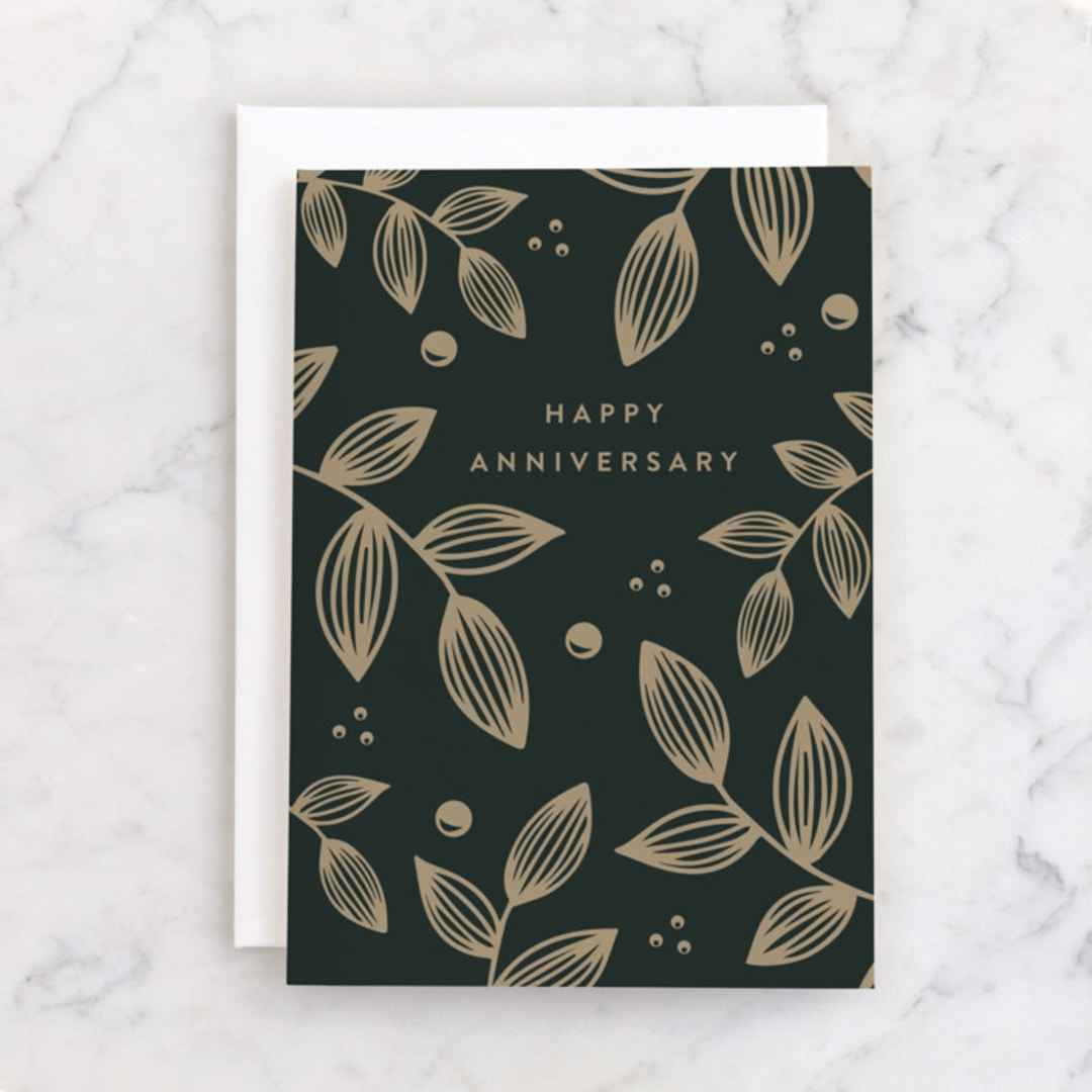 "Evergrowing Love" - Single Greeting Cards in Evergreen by Roopali - Front