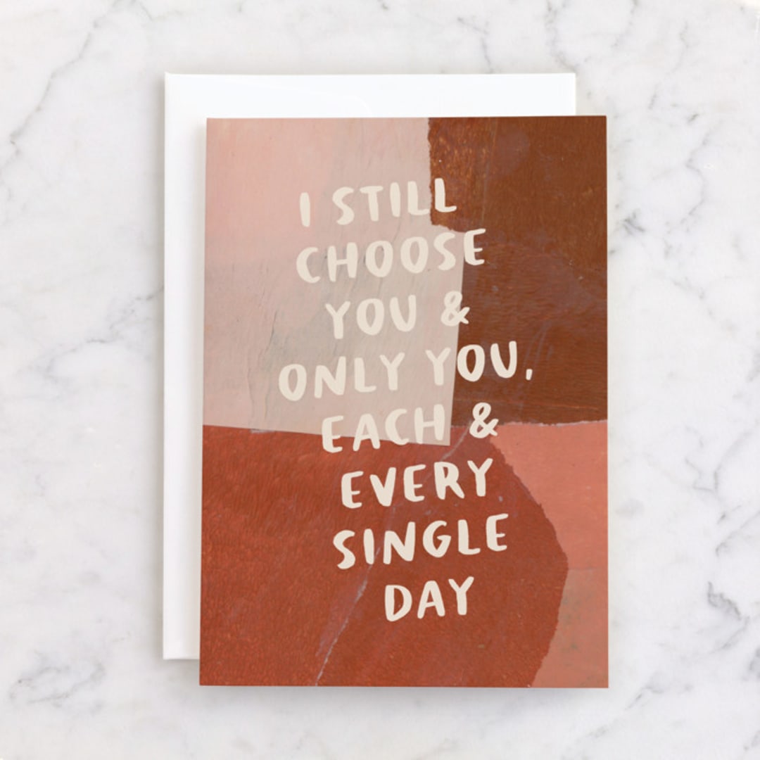 "I still choose you" - Single Greeting Cards in Coffee by Sara Hicks Malone - Front