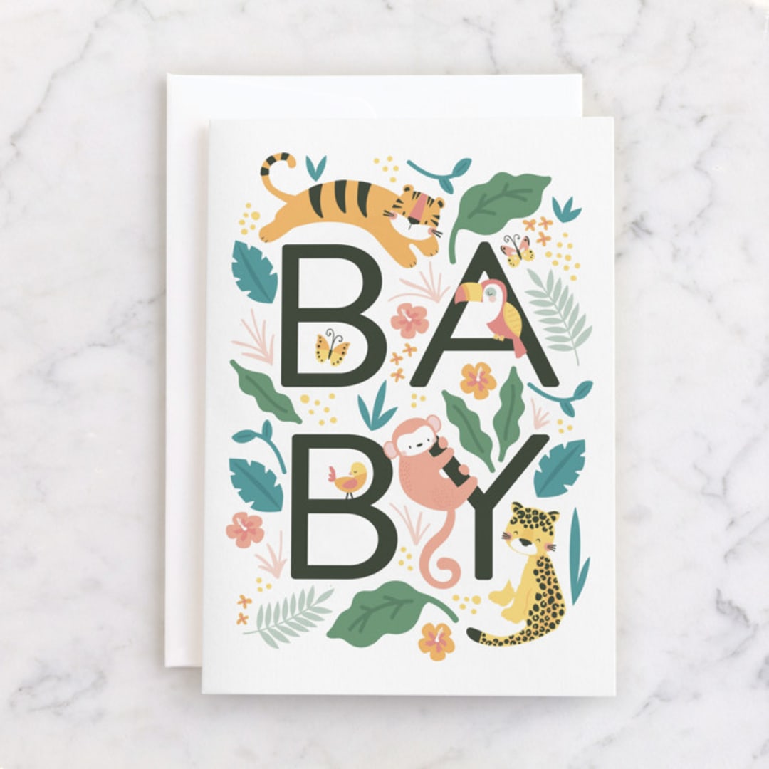 "Wild Baby" - Single Greeting Cards in Beige by peetie design - Front