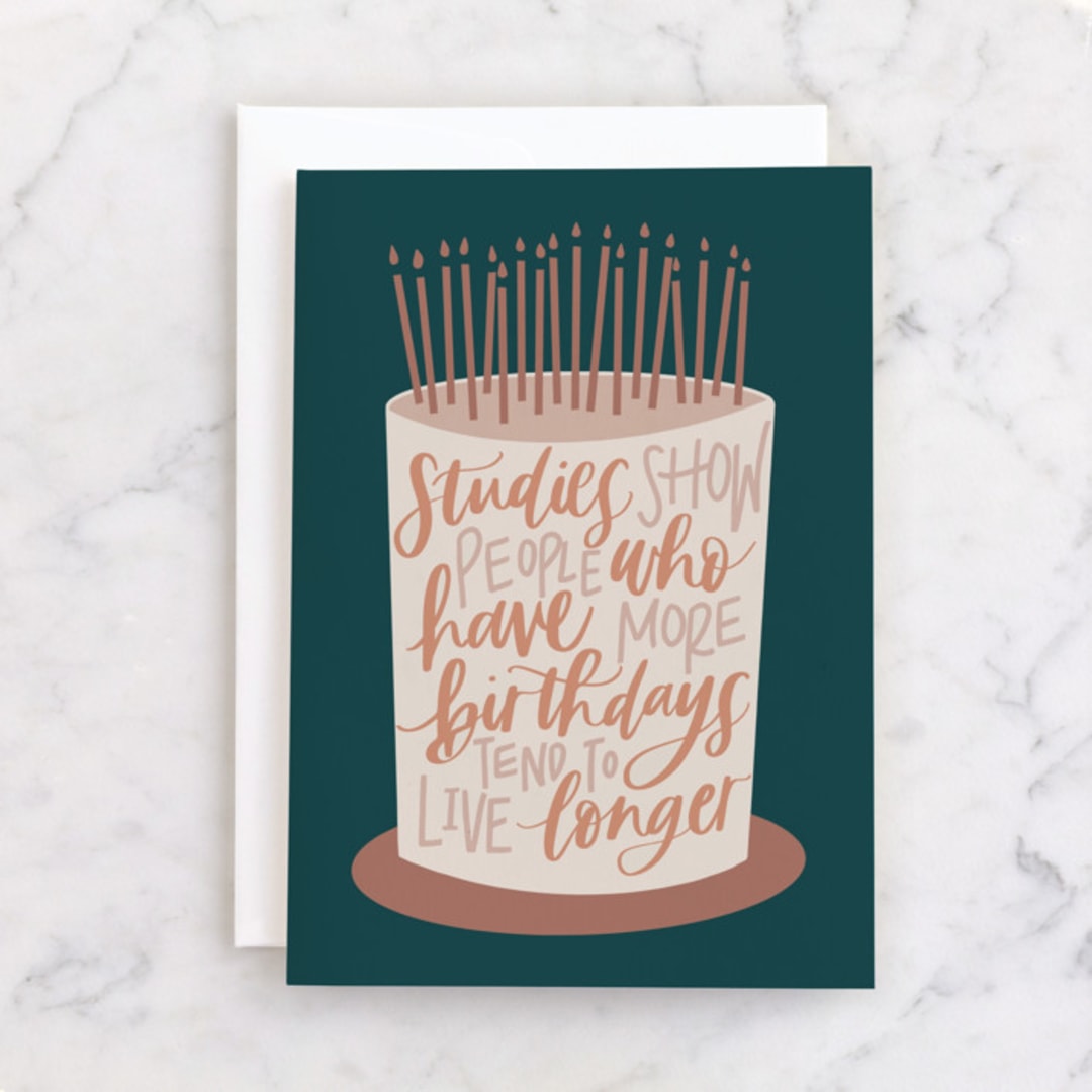 "Cheeky Birthday" - Single Greeting Cards in Aquatic by Amanda Houston - Front