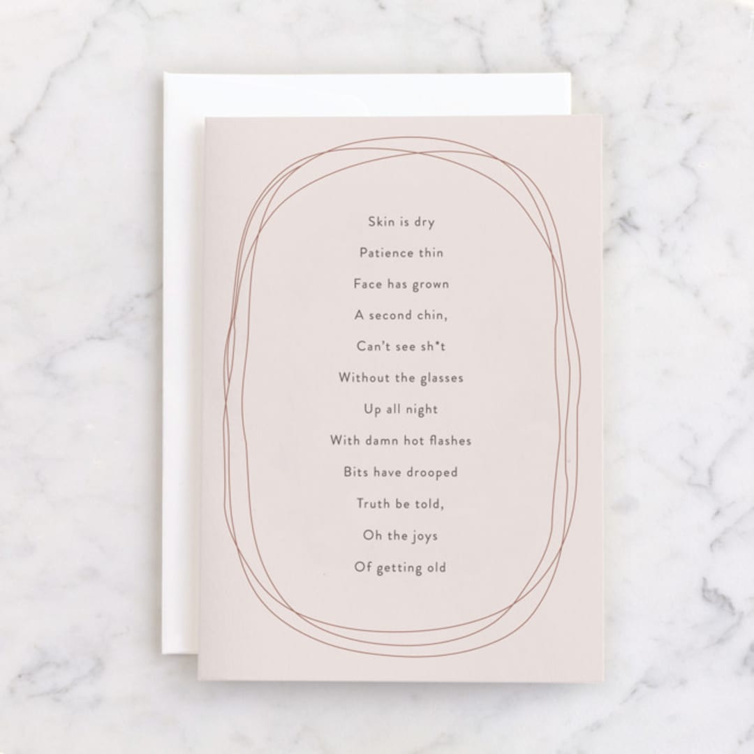 "Mental Pause" - Single Greeting Cards in Blush by Kamala Nahas - Front
