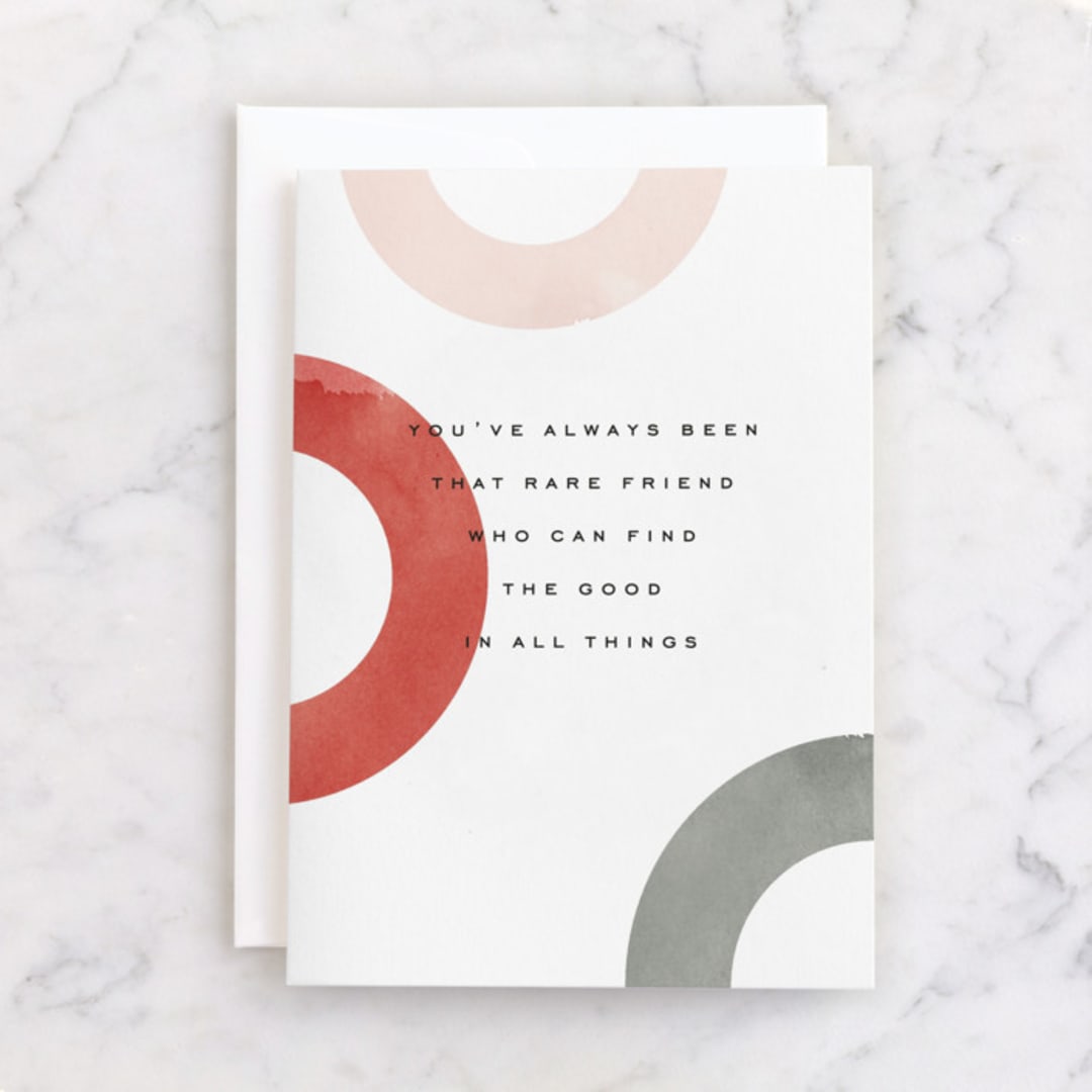 "find the good" - Single Greeting Cards in Scarlet by Kristie Kern - Front