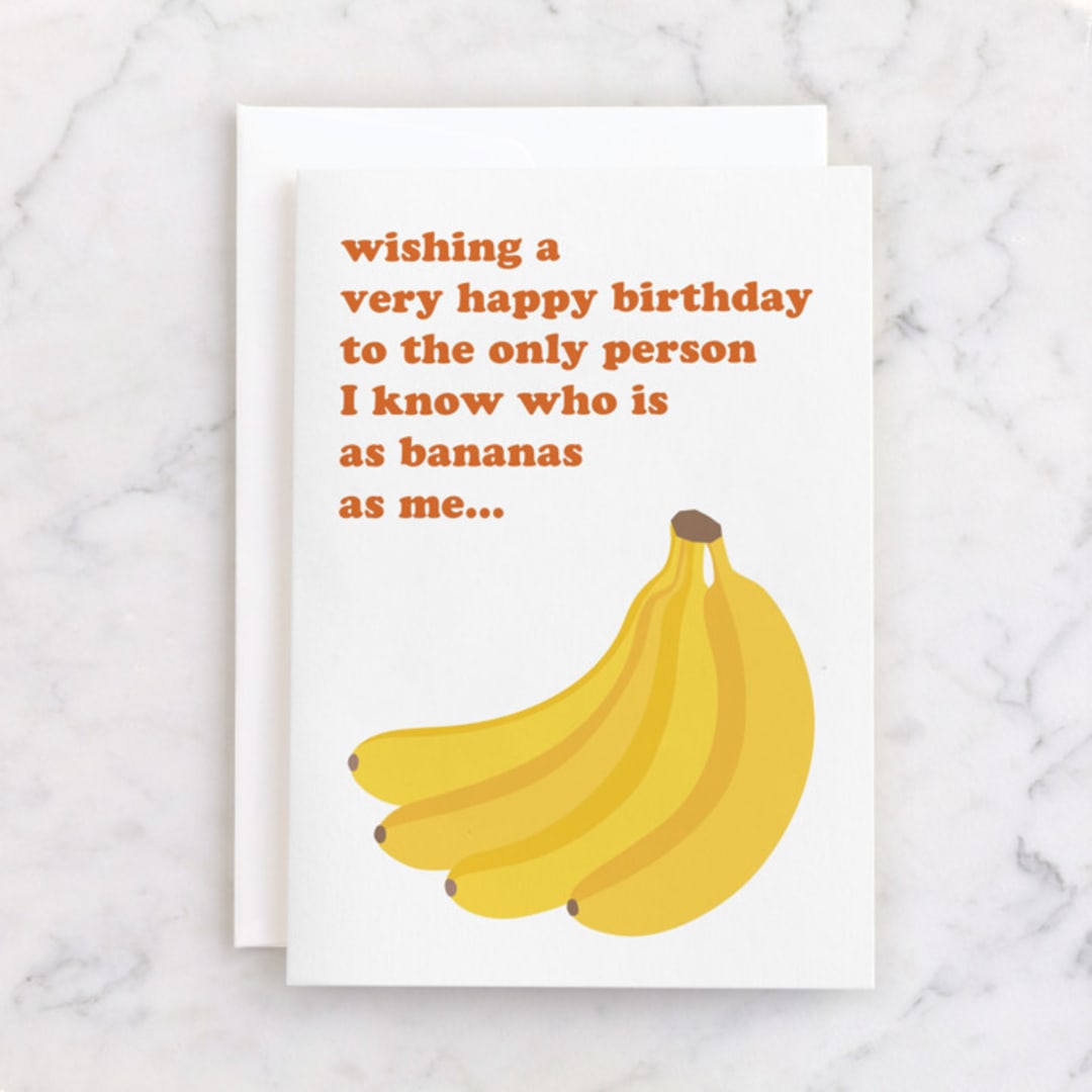 "Bananas birthday" - Single Greeting Cards in Banana by Pippa Shaw - Front