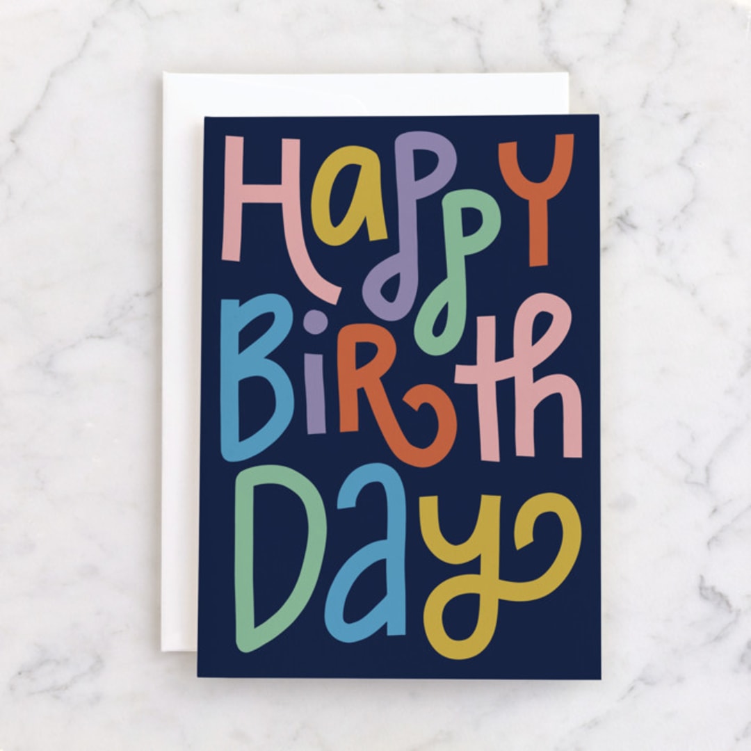 "funny me" - Single Greeting Cards in Navy by Jen Owens - Front