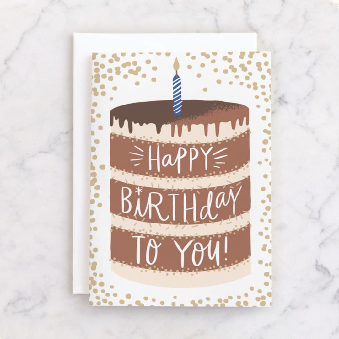 "Layered Cake" - Single Greeting Cards in Chocolate by Alethea and Ruth - Front