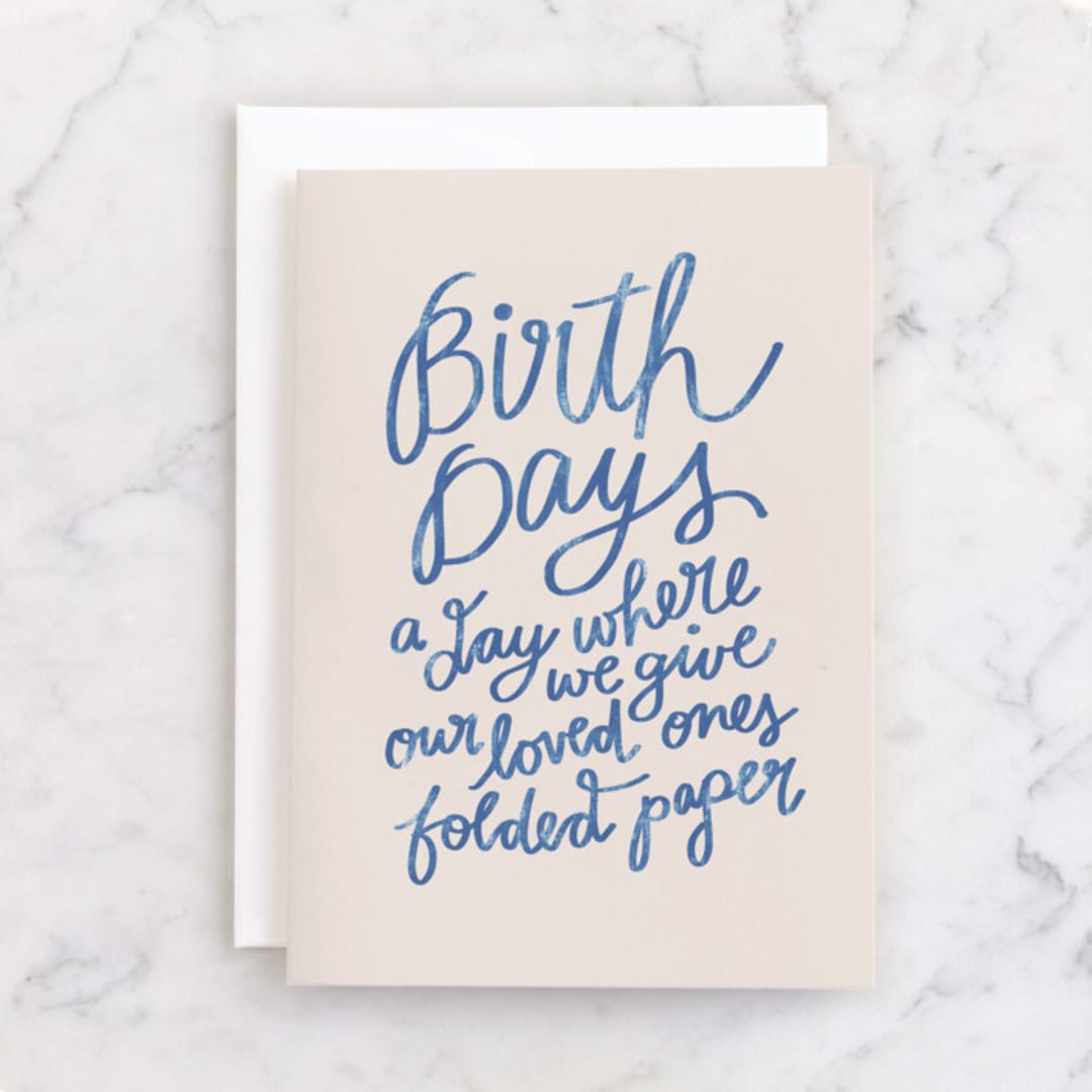 "Paper" - Single Greeting Cards in Beige by Jen Owens - Front