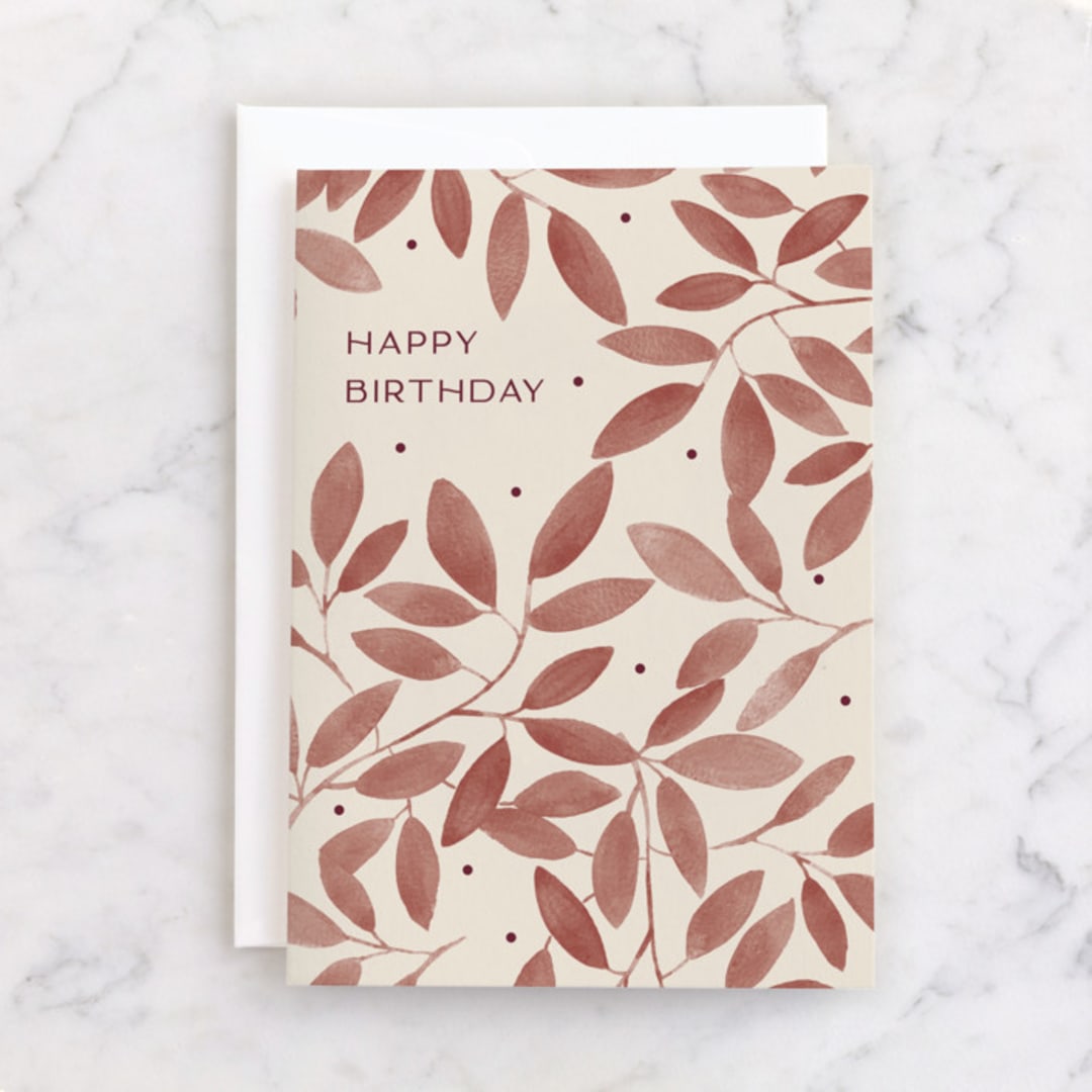 "Corner Garden" - Single Greeting Cards in Beige by Amy Kross - Front