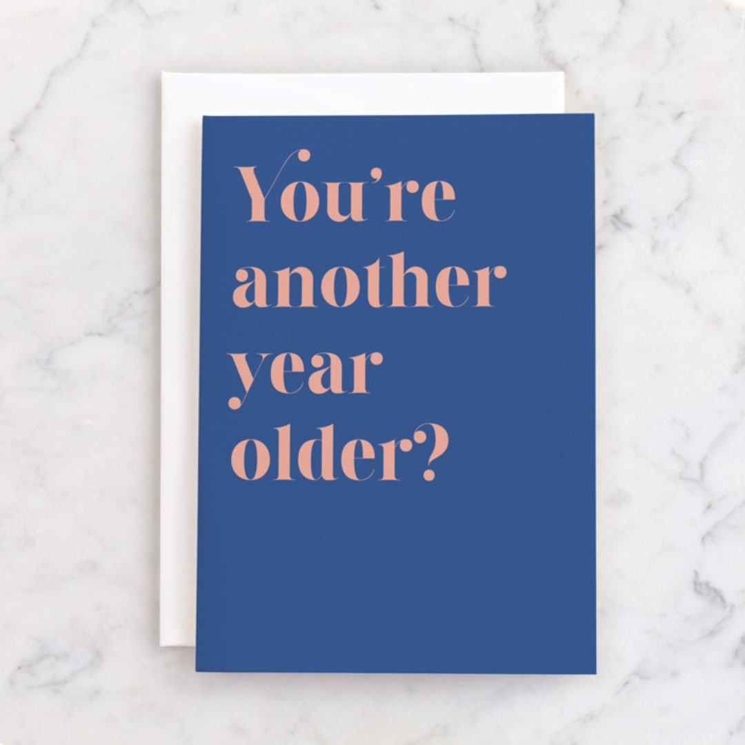 "None the wiser" - Single Greeting Cards in Royal Blue by Catherine Culvenor - Front