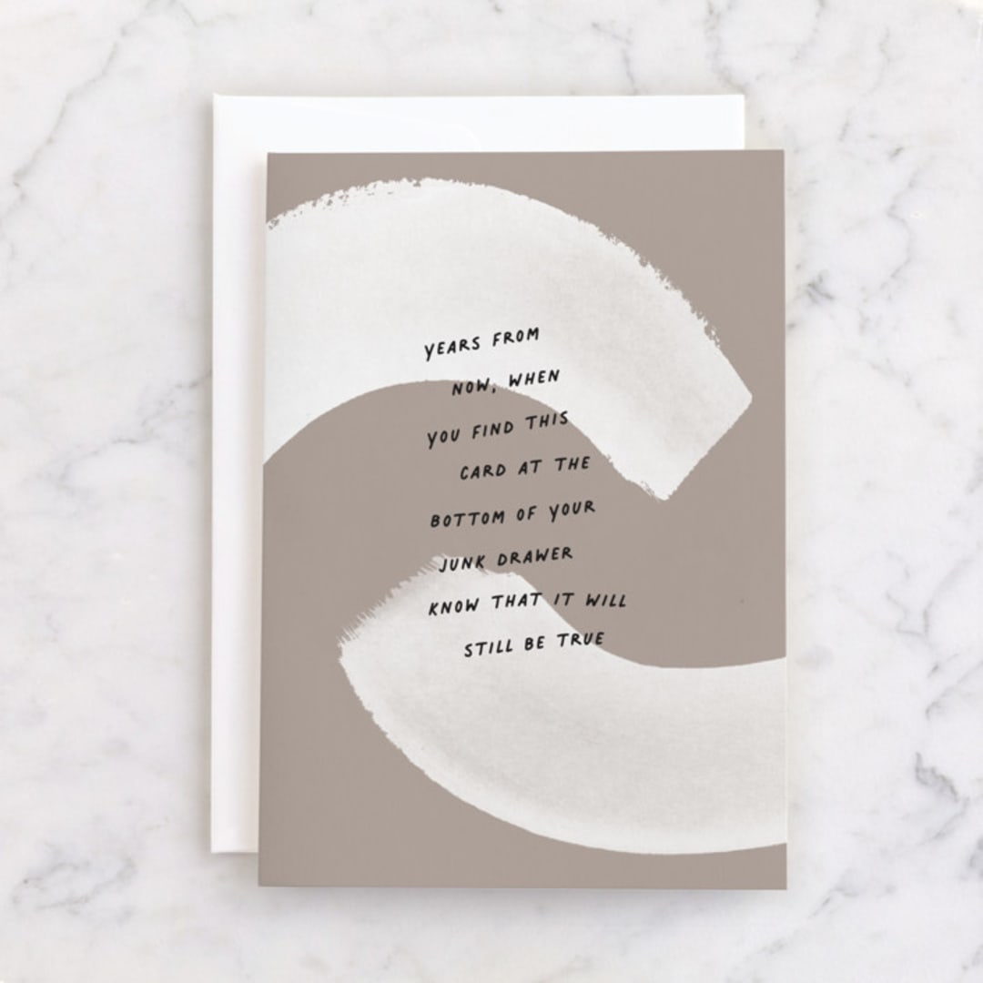 "Junk Drawer" - Single Greeting Cards in Pebble by Annie Clark - Front