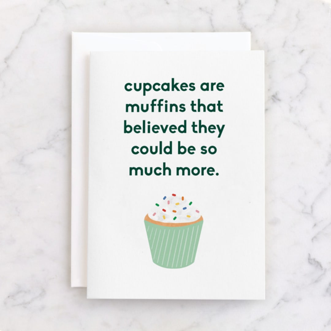 "Muffins That Believed" - Single Greeting Cards in Evergreen by Cindy Reynolds - Front