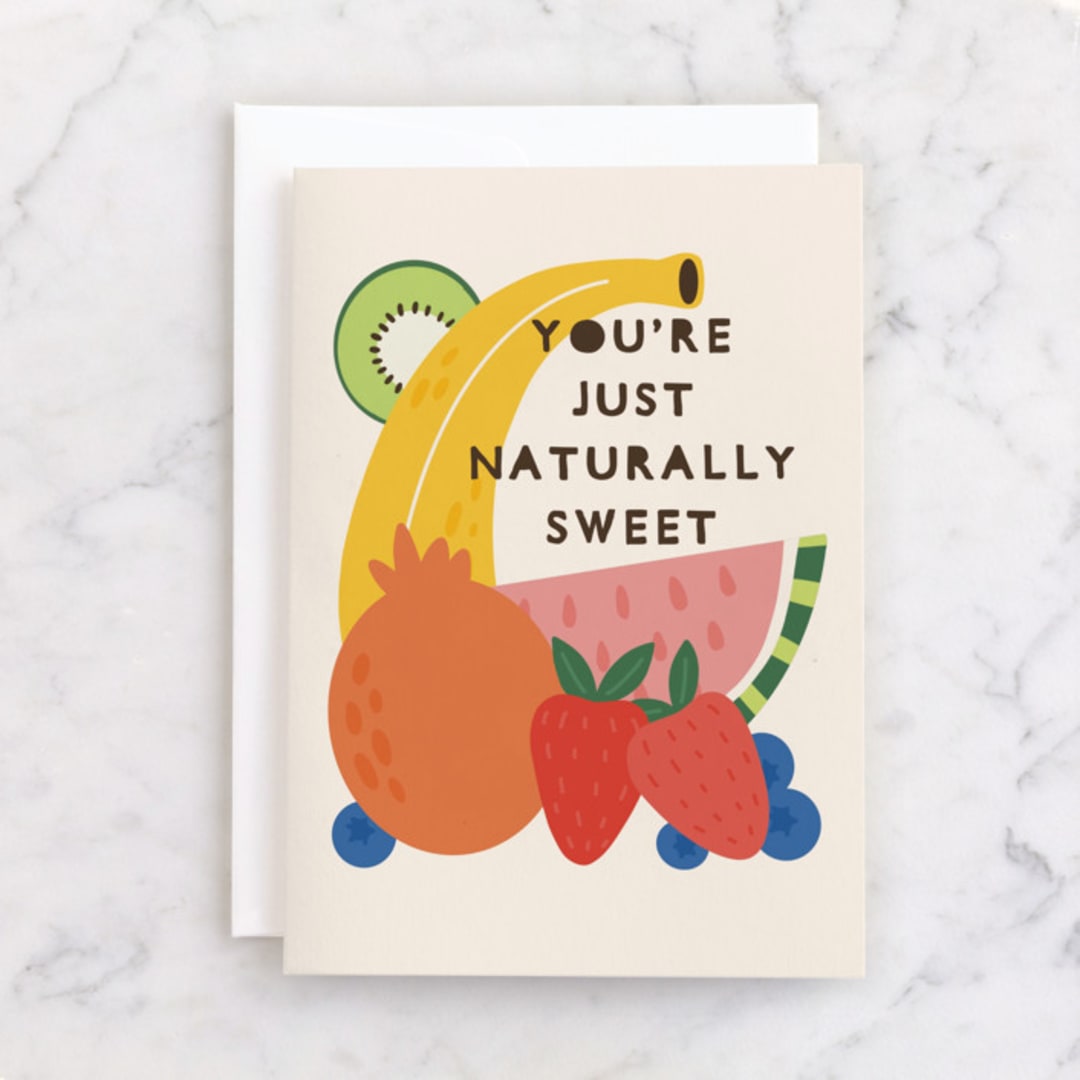 "Twooti Fruitti" - Single Greeting Cards in Candy by Megan Cash - Front