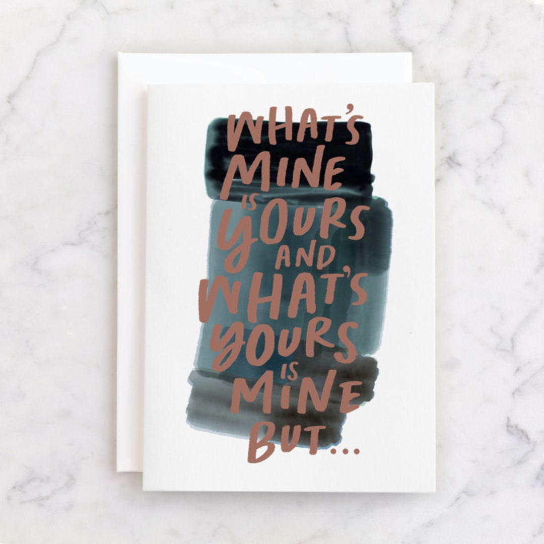 "All Yours" - Single Greeting Cards in Deep Sea by Baumbirdy - Front