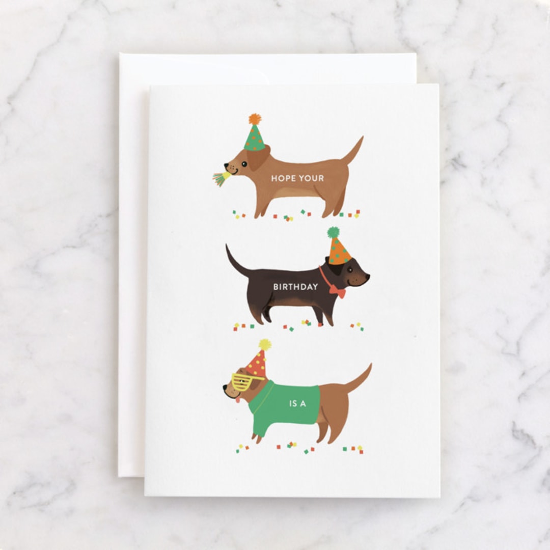 "Real Wiener" - Single Greeting Cards in Bark by Itsy Belle Studio - Front