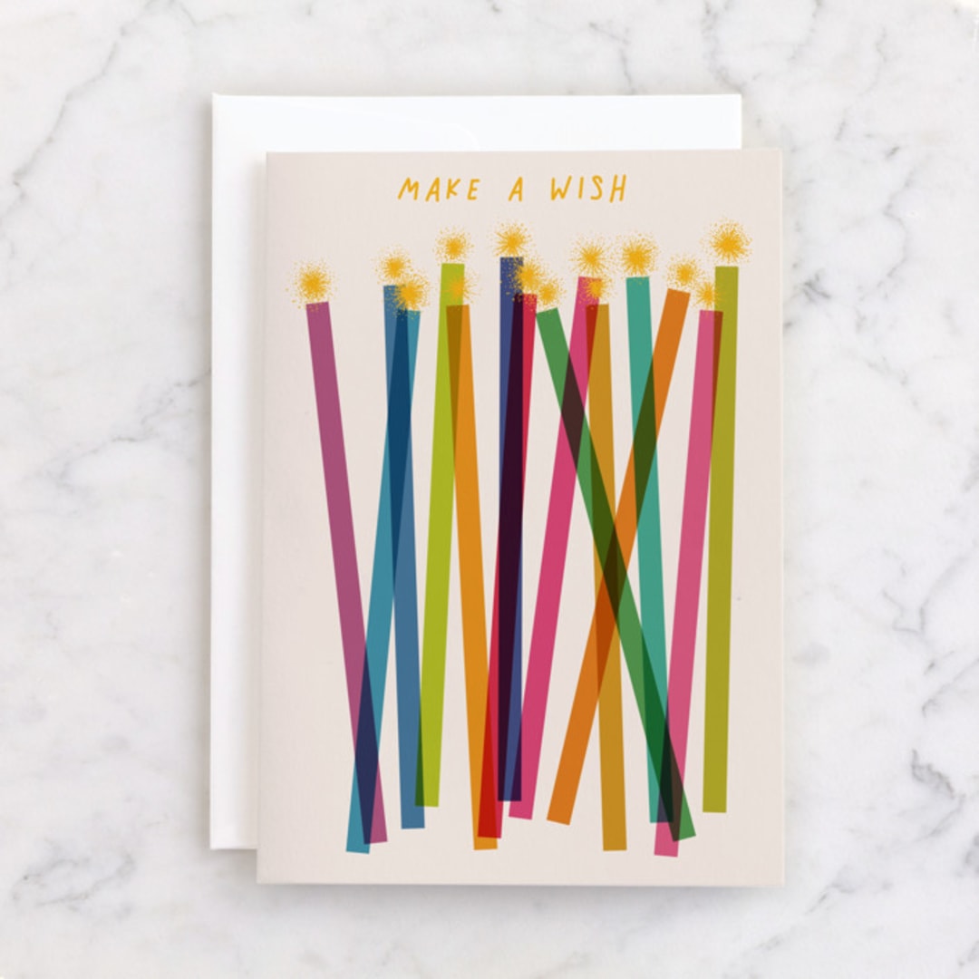 "Colourful candles" - Single Greeting Cards in Candles by Alexandra Dzh - Front