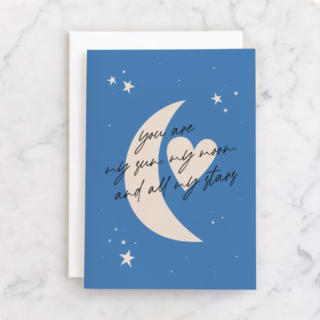 "All My Stars" - Single Greeting Cards in Frost by Shari Margolin - Front