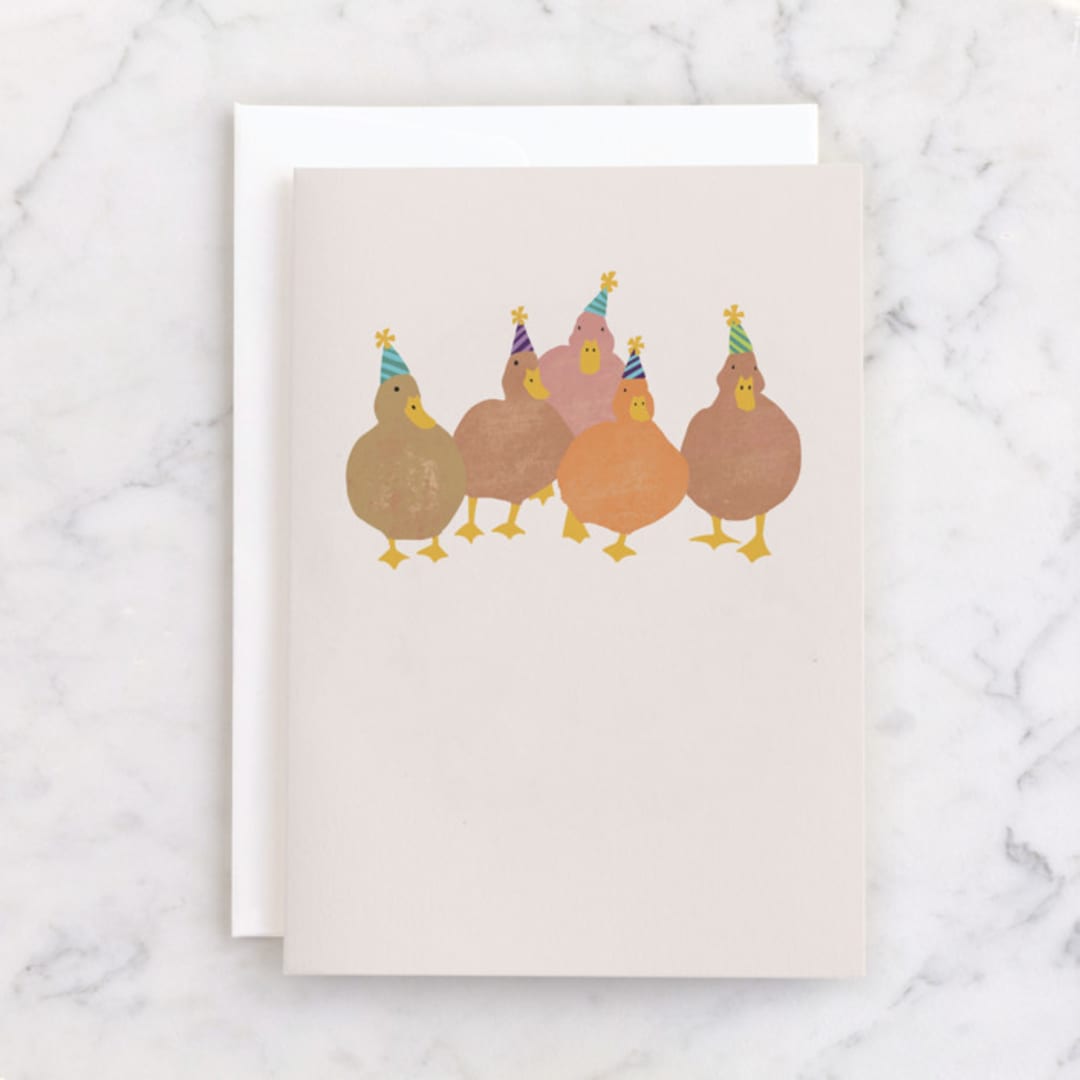 "Ducking Good Birthday" - Single Greeting Cards in Duck by Kristen Knechtel - Front