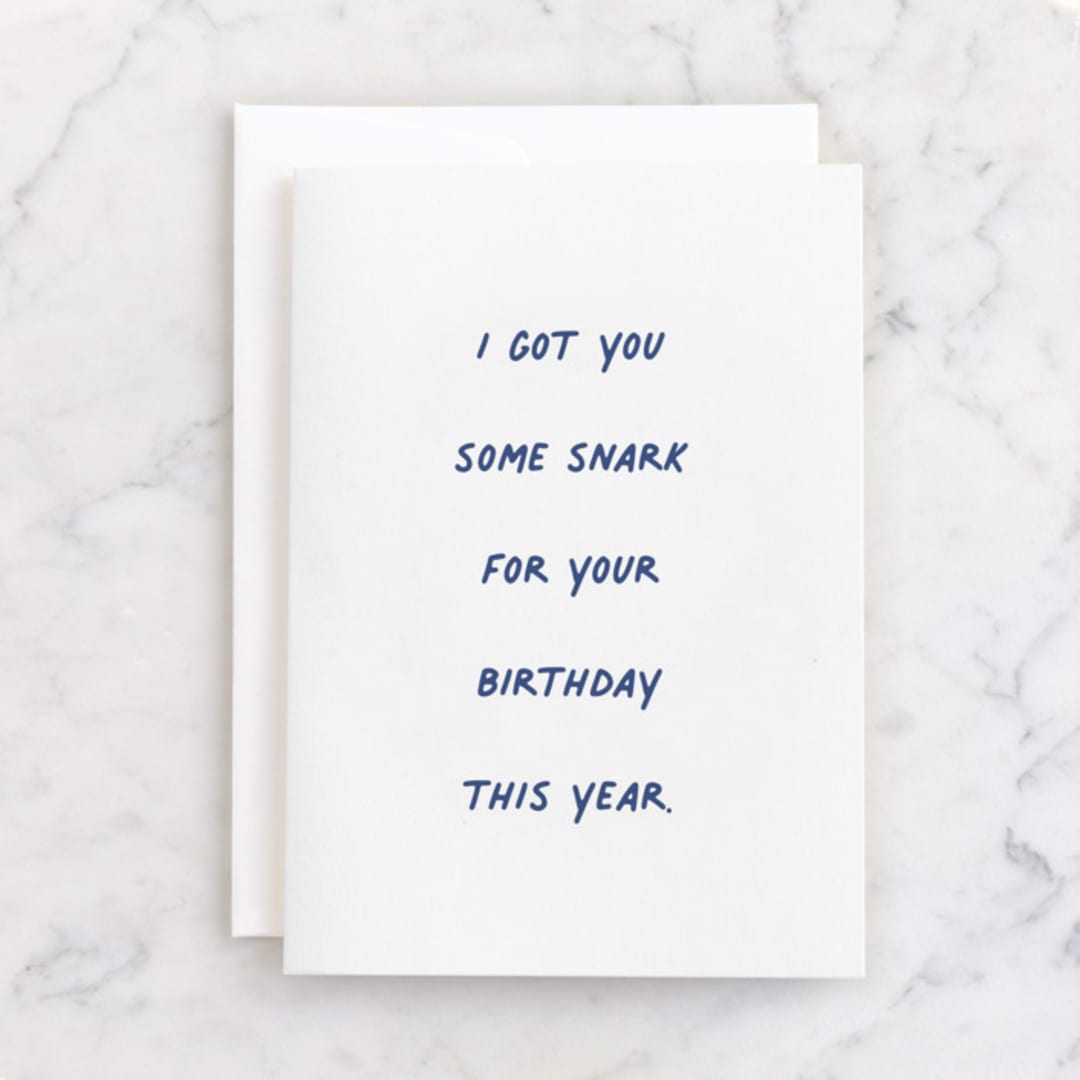 "Birthday Snark" - Single Greeting Cards in Royal by Shannon Kohn - Front