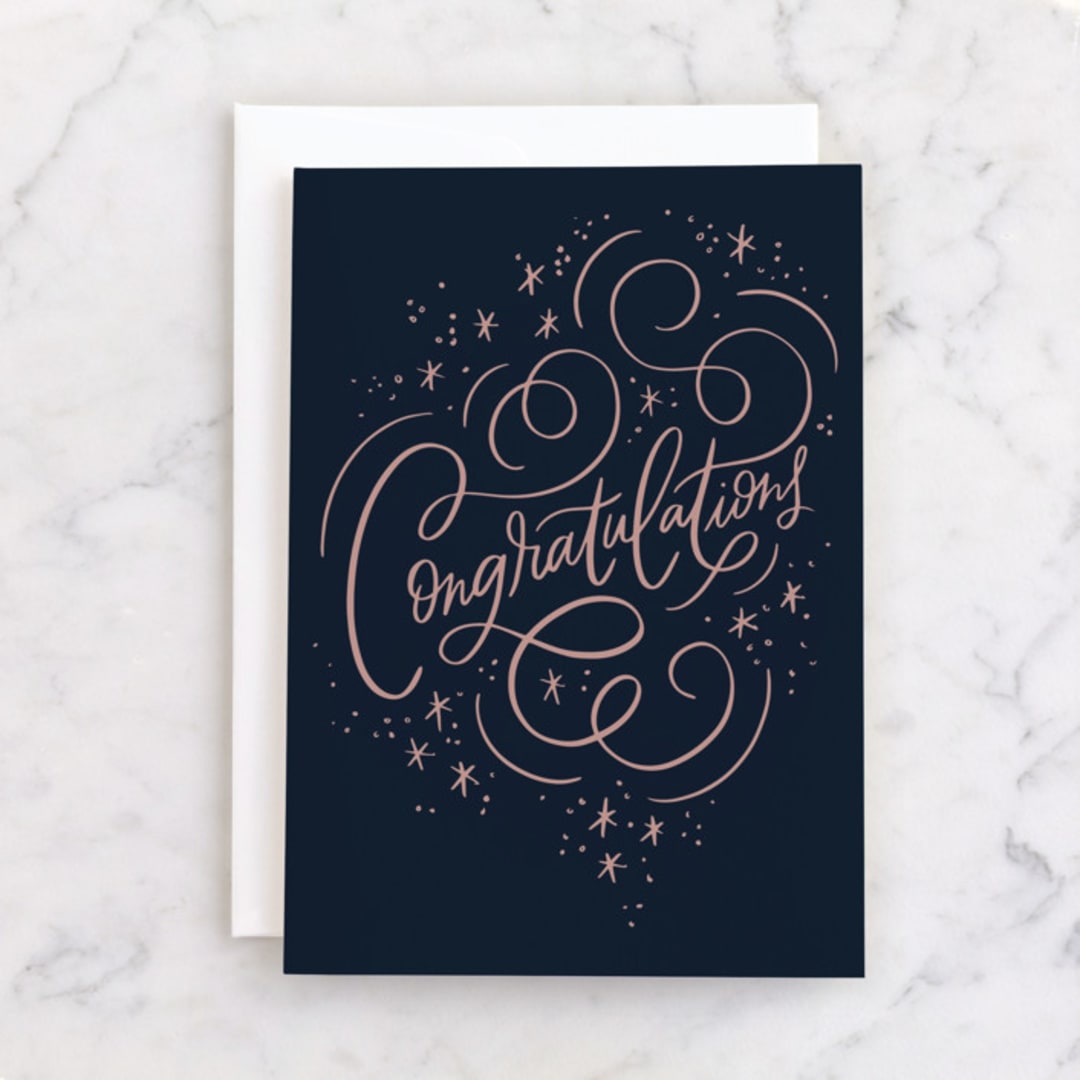 "Congratulation Sparkle" - Single Greeting Cards in Ink by Alethea and Ruth - Front