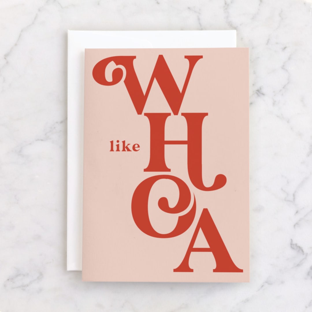 "WHOA" - Single Greeting Cards in Pumpkin by Lori Wemple - Front