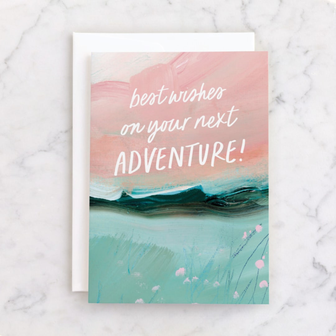 "Adventure Land" - Single Greeting Cards in Rose by Lindsay Megahed - Front