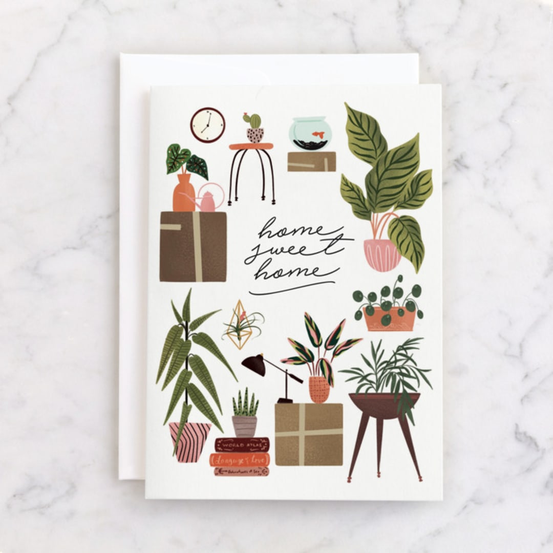 "Plant Lovers" - Single Greeting Cards in Leaf by Grae - Front