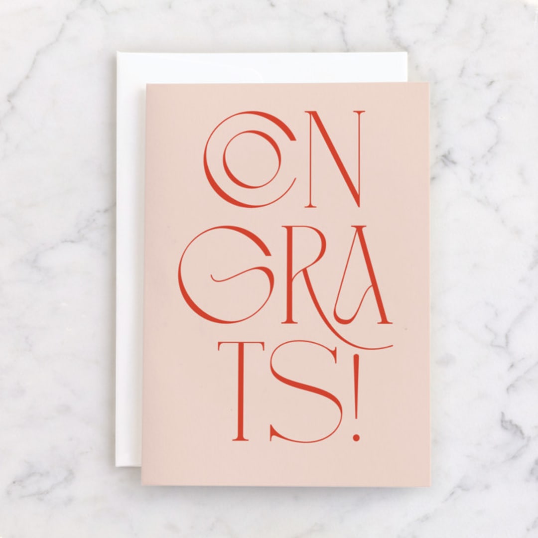 "Assembled" - Single Greeting Cards in Blush by Jessica Williams - Front