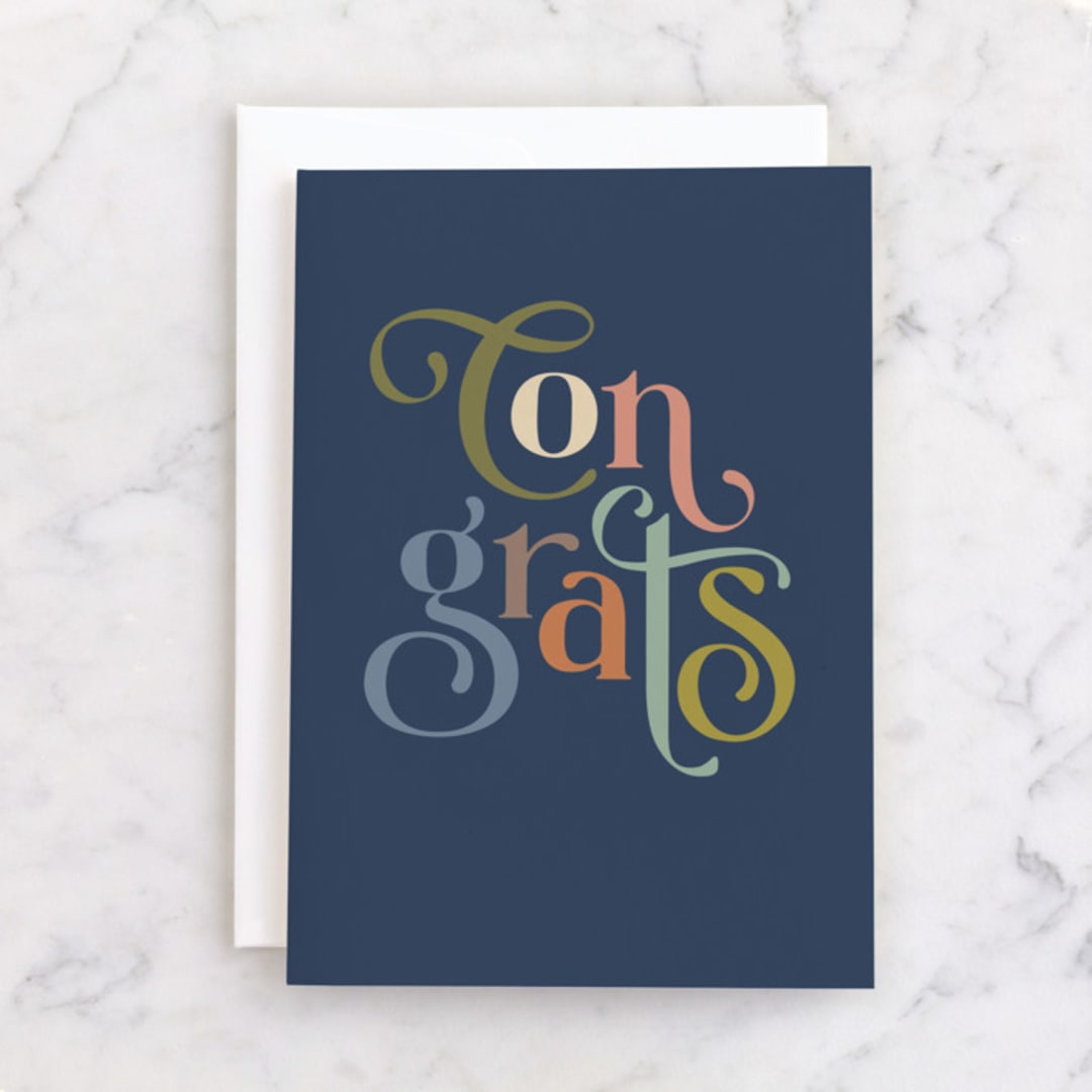 "Harmony" - Single Greeting Cards in Royal by Jennifer Wick - Front