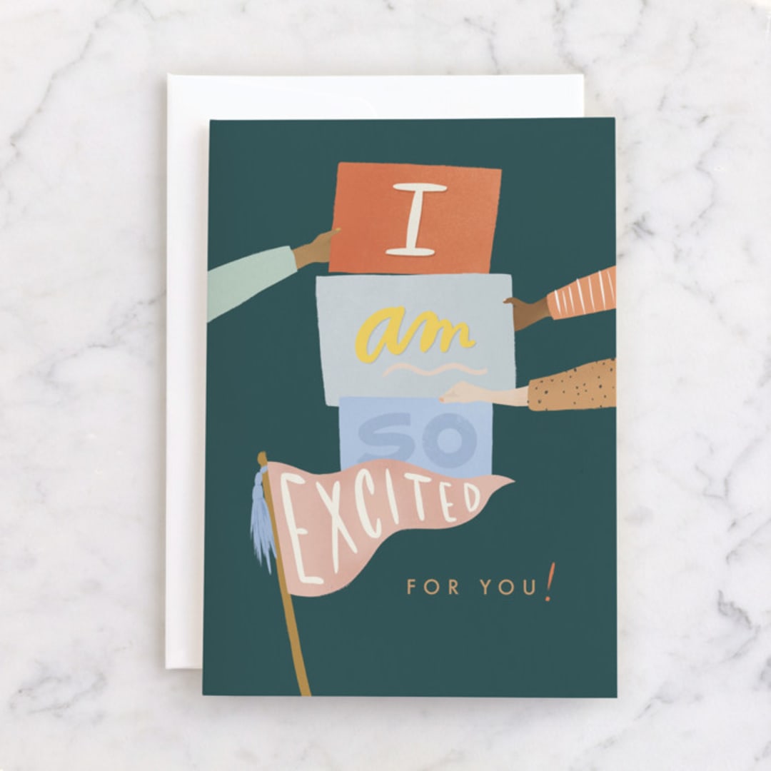 "I Saw the Sign" - Single Greeting Cards in Sage by Julie Murray - Front
