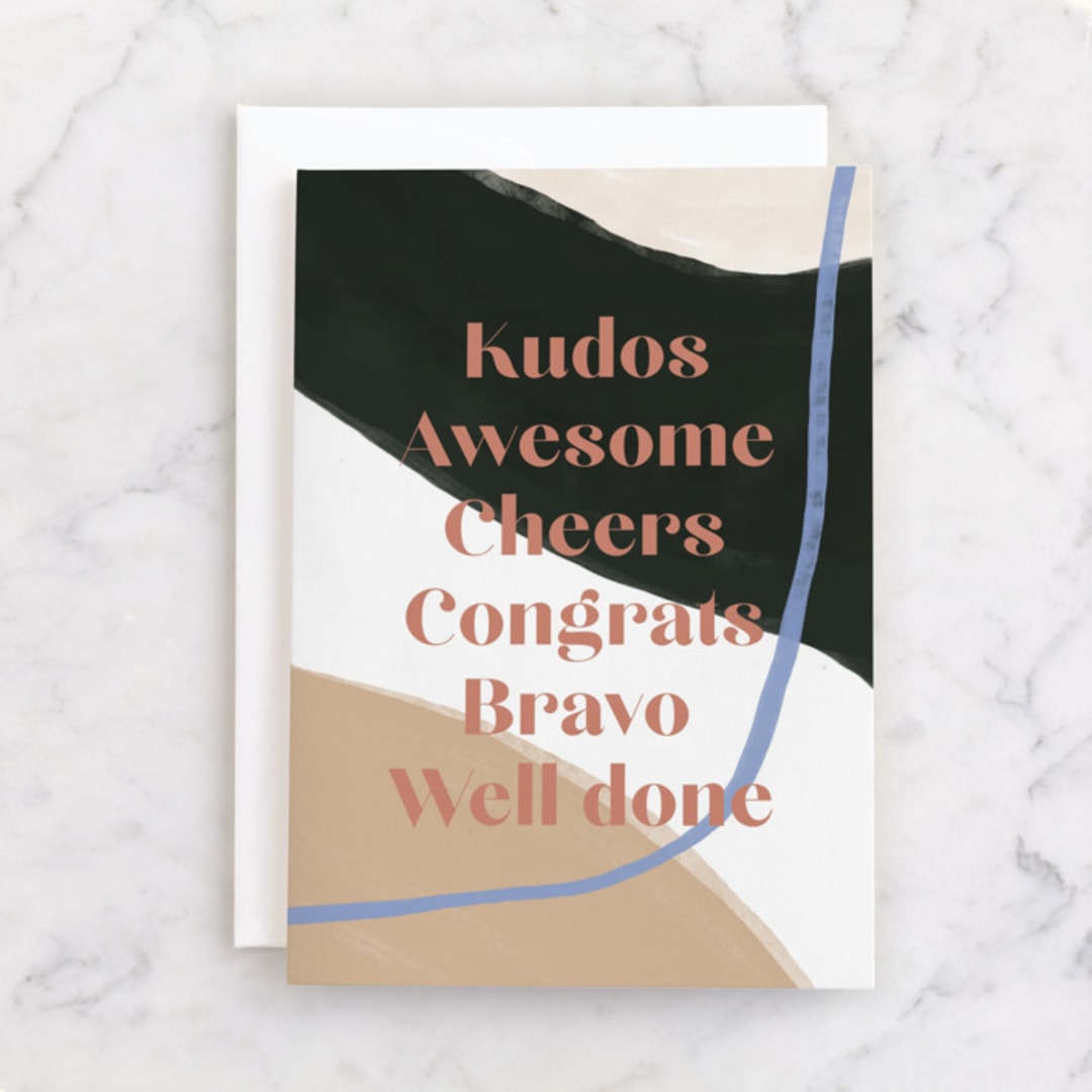 "Kudos etc" - Single Greeting Cards in Latte by Melanie Severin - Front