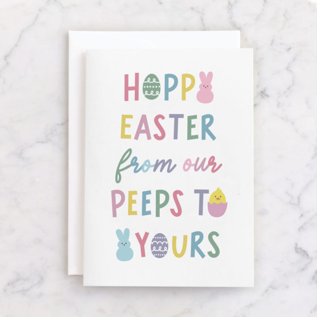 "Easter Peeps" - Single Greeting Cards in Poppy by Hooray Creative - Front