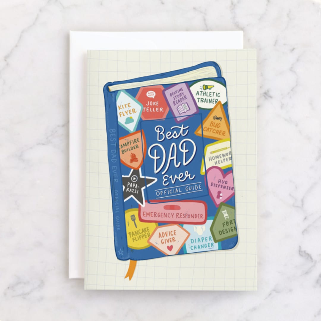 "Official Dad Guide" - Single Greeting Cards in Colorful by Rachel K. Swanson - Front