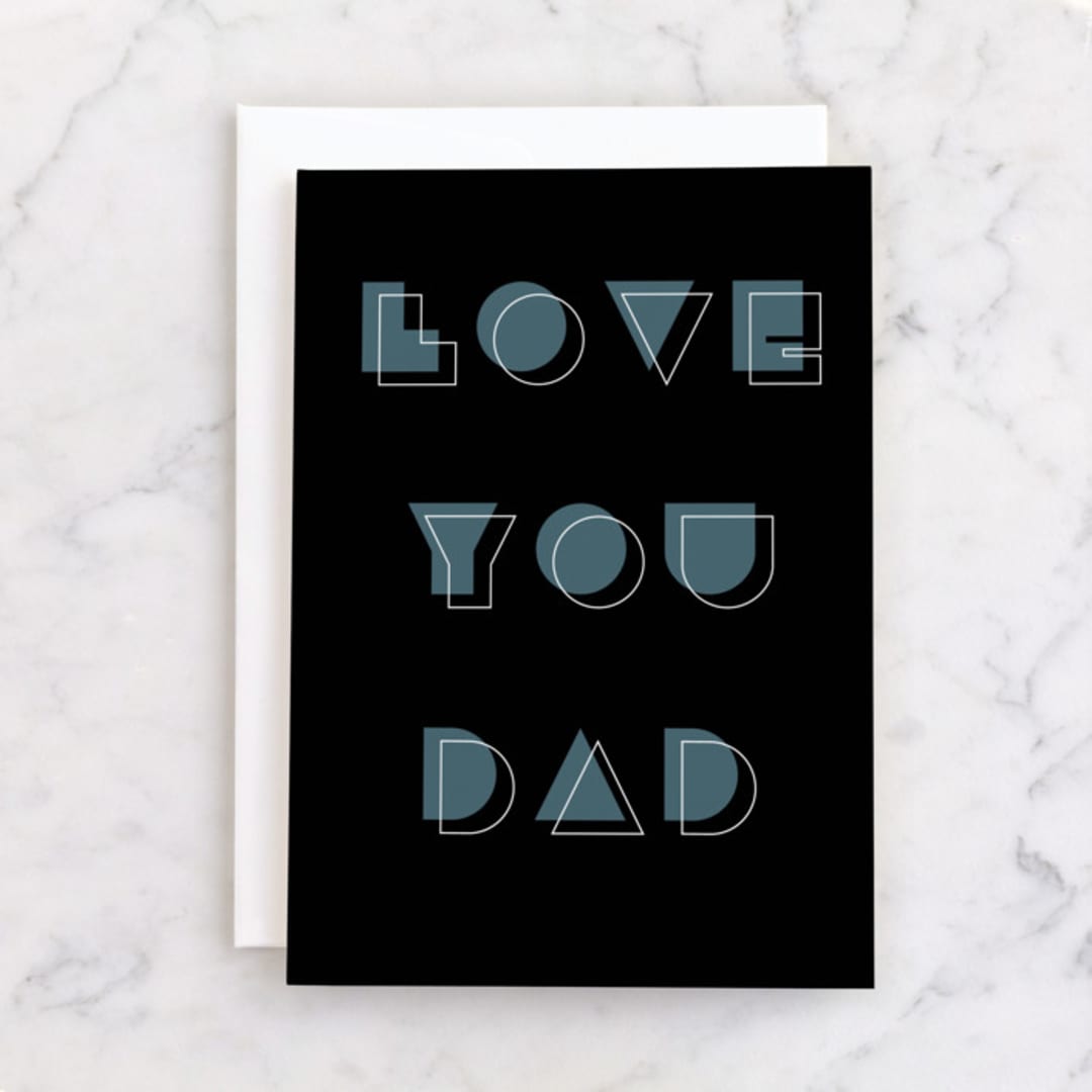 "Geometric" - Single Greeting Cards in Navy by Sumak Studio - Front