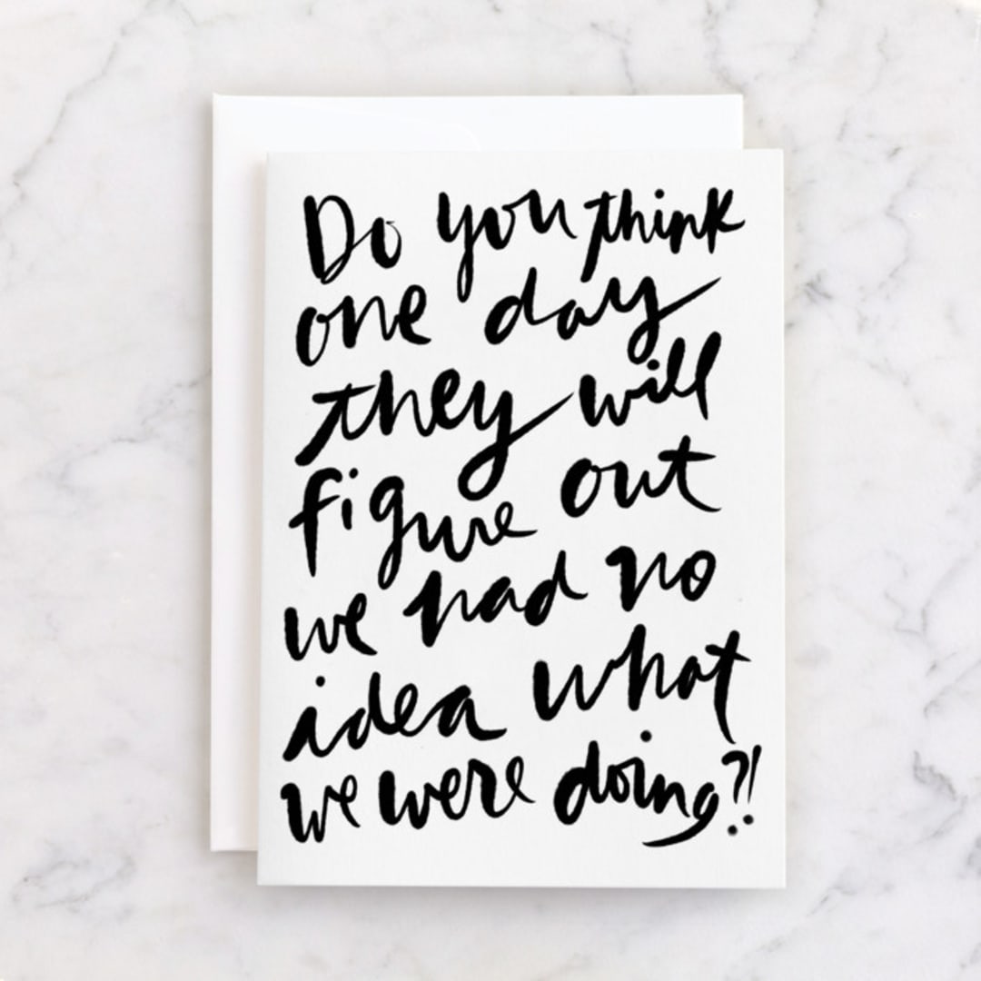"crazy thing called parenting" - Single Greeting Cards in Ink by Inkblot Design - Front