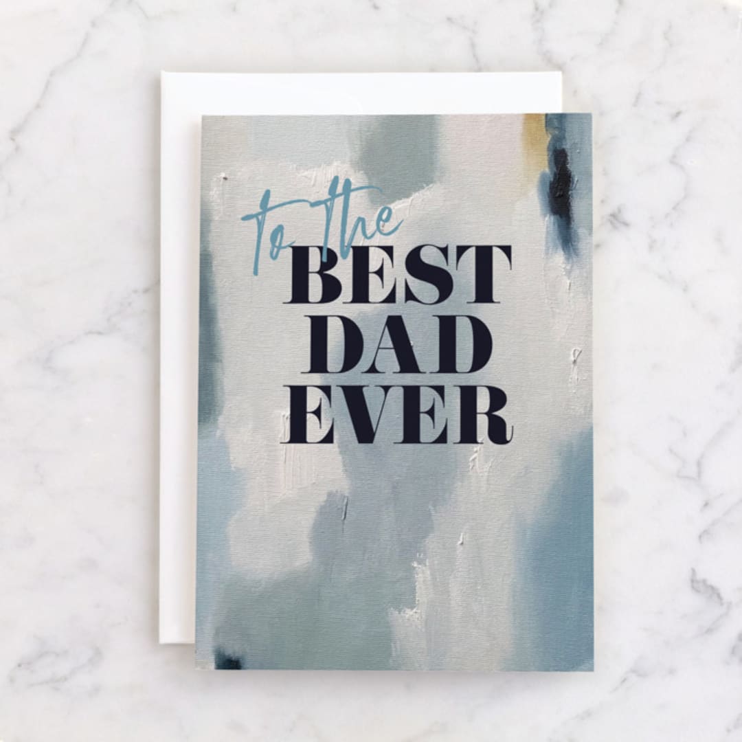 "The Best Dad Ever" - Single Greeting Cards in Navy by Nicoletta Savod - Front