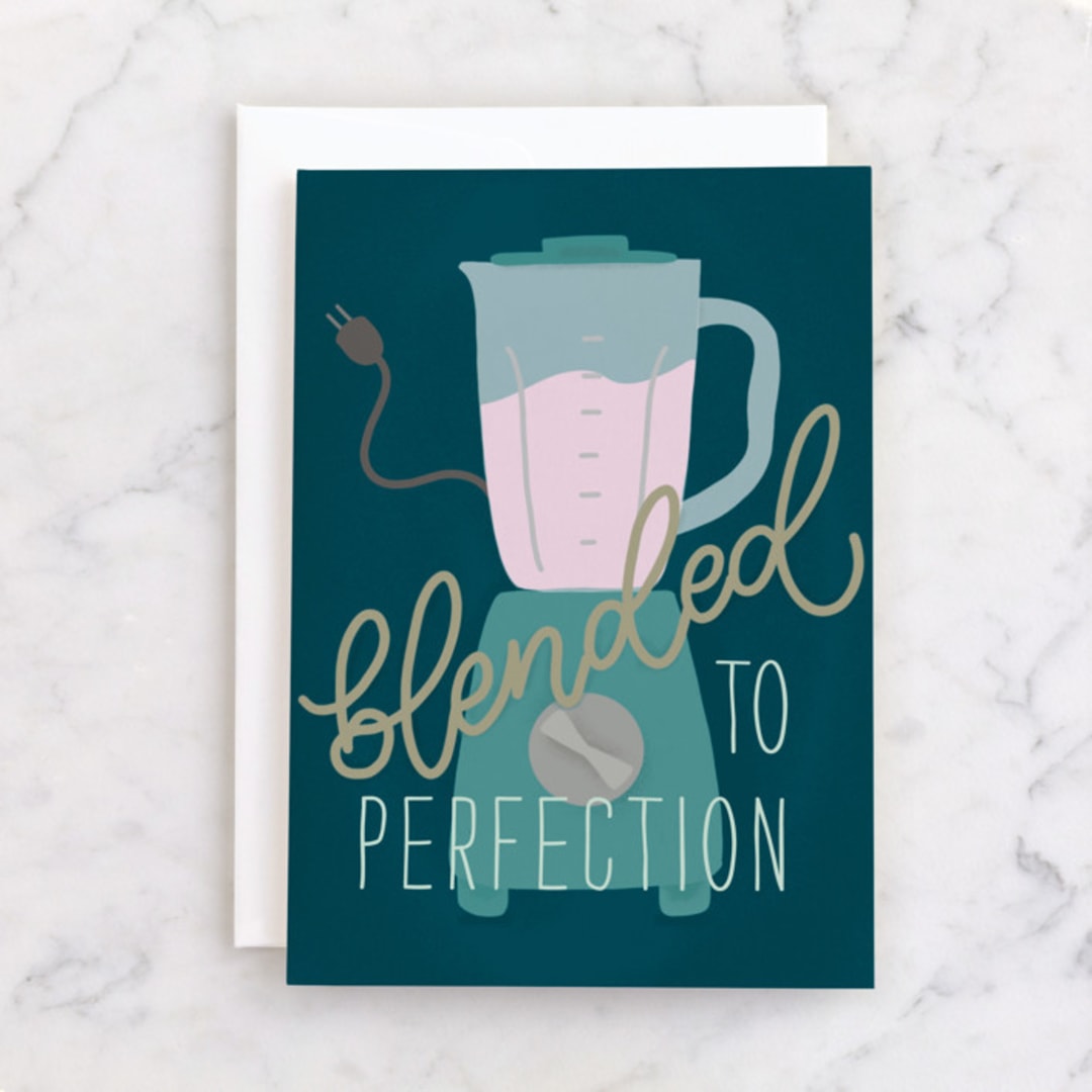 "Blended" - Single Greeting Cards in Deep Sea by Bethany Anderson - Front