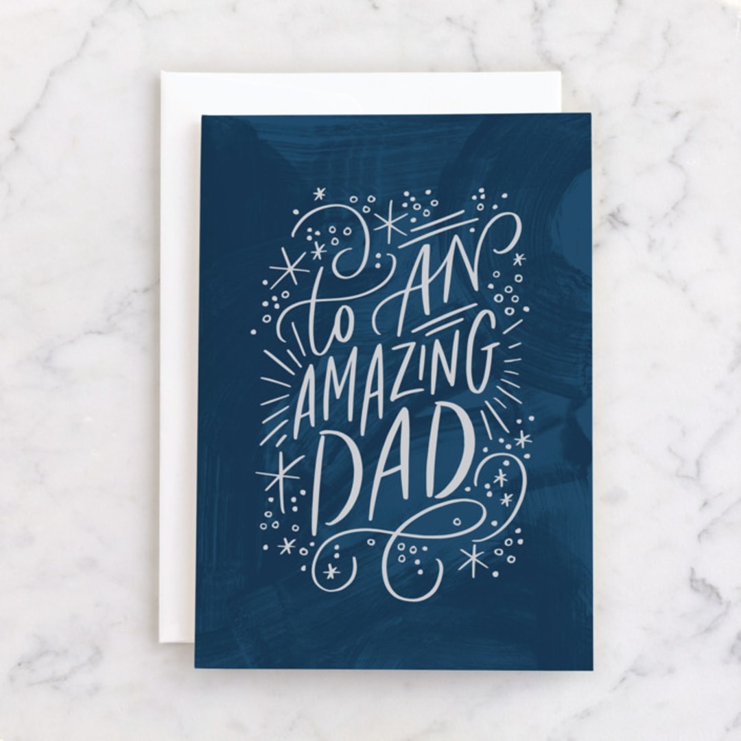 "To an Amazing Dad" - Single Greeting Cards in Navy by Alethea and Ruth - Front