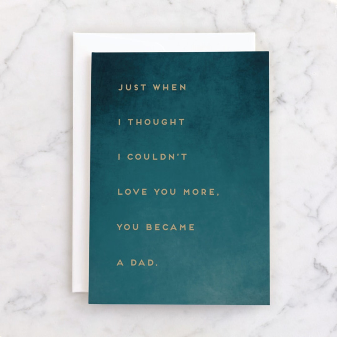 "LOVE YOU MORE" - Single Greeting Cards in Ocean by Snow and Ivy - Front
