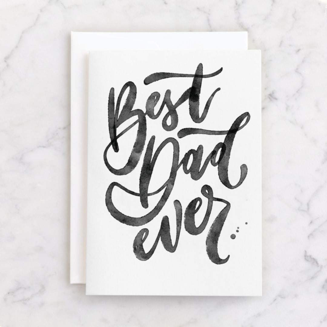 "best daddy ever" - Single Greeting Cards in Ink by Anastasia Makarova - Front