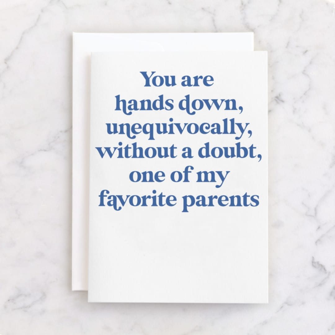 "Playing favourites" - Single Greeting Cards in Navy by Hudson meet Rose - Front